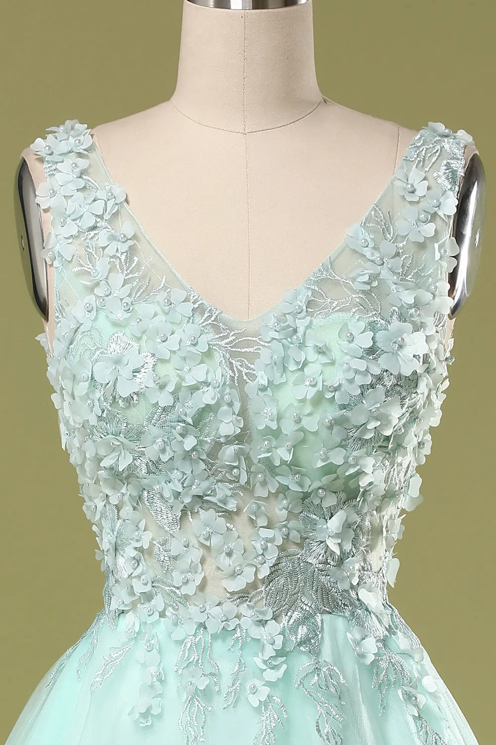 Mint Green Short Prom Dress With Appliques sold by Zapaka product image thumbnail 3