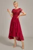 Sparkly Burgundy Asymmetrical Sequin Mother of Bride Dress with Appliques sold by Zapaka
