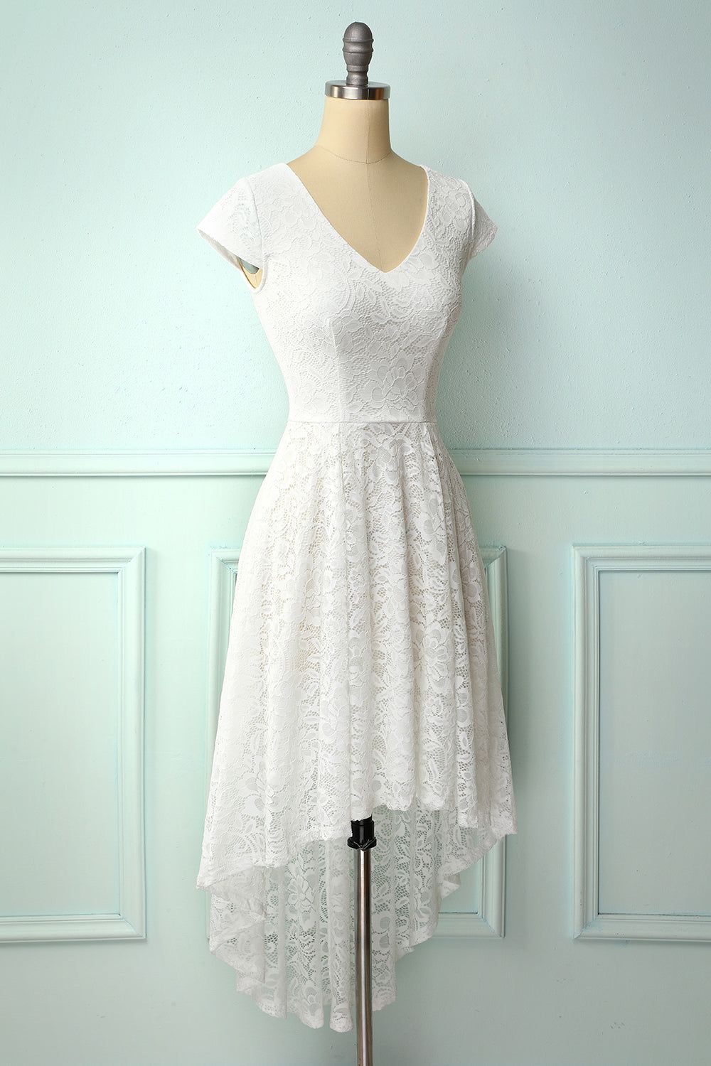 White High Low Lace Dress sold by Zapaka product image thumbnail 3