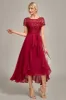 Sparkly Burgundy Asymmetrical Sequin Mother of Bride Dress with Appliques sold by Zapaka
