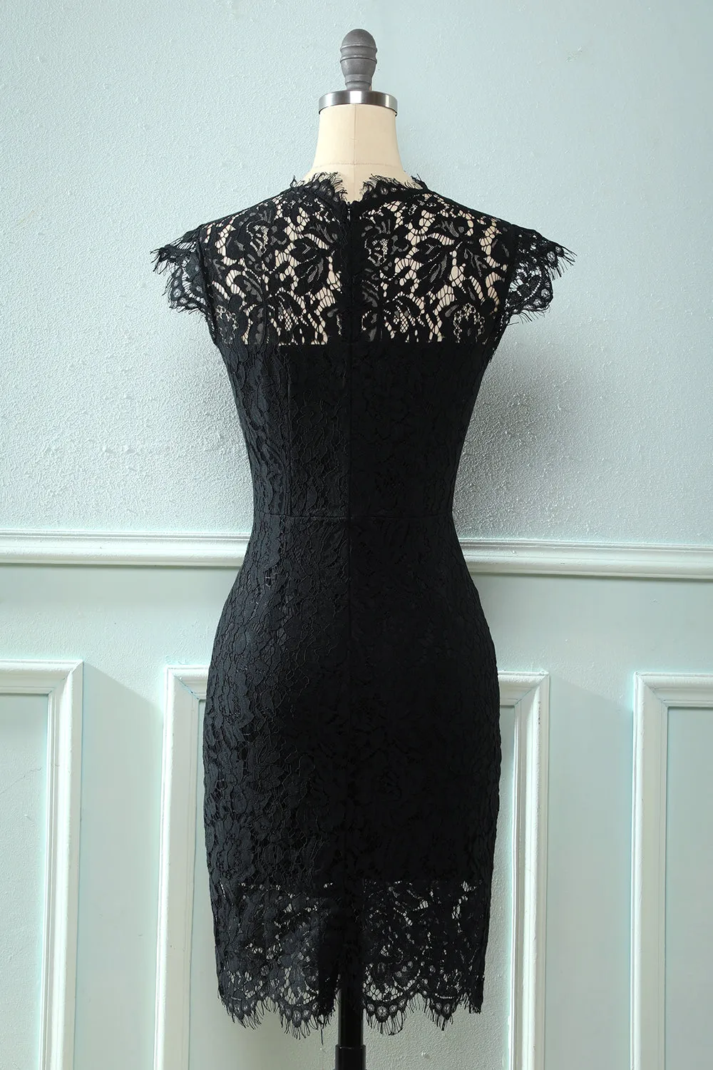 Black Bodycon Lace Dress sold by Zapaka product image thumbnail 2