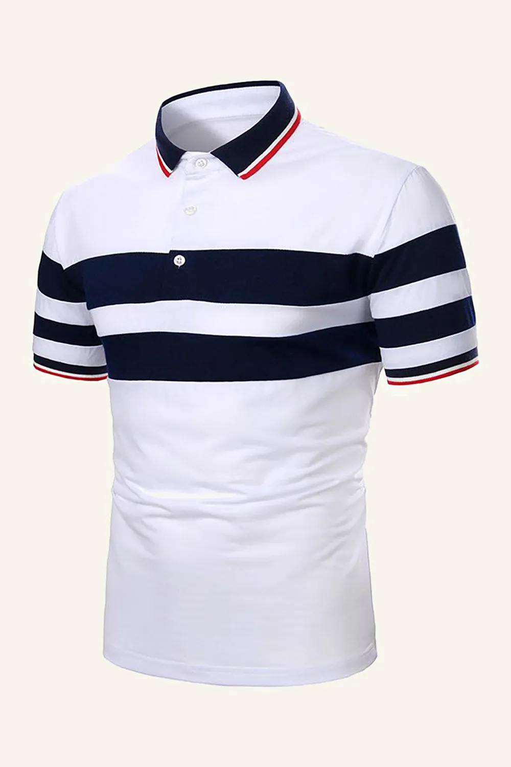 Stripes Black Short Sleeves Casual Polo Shirt sold by Zapaka product image thumbnail 5