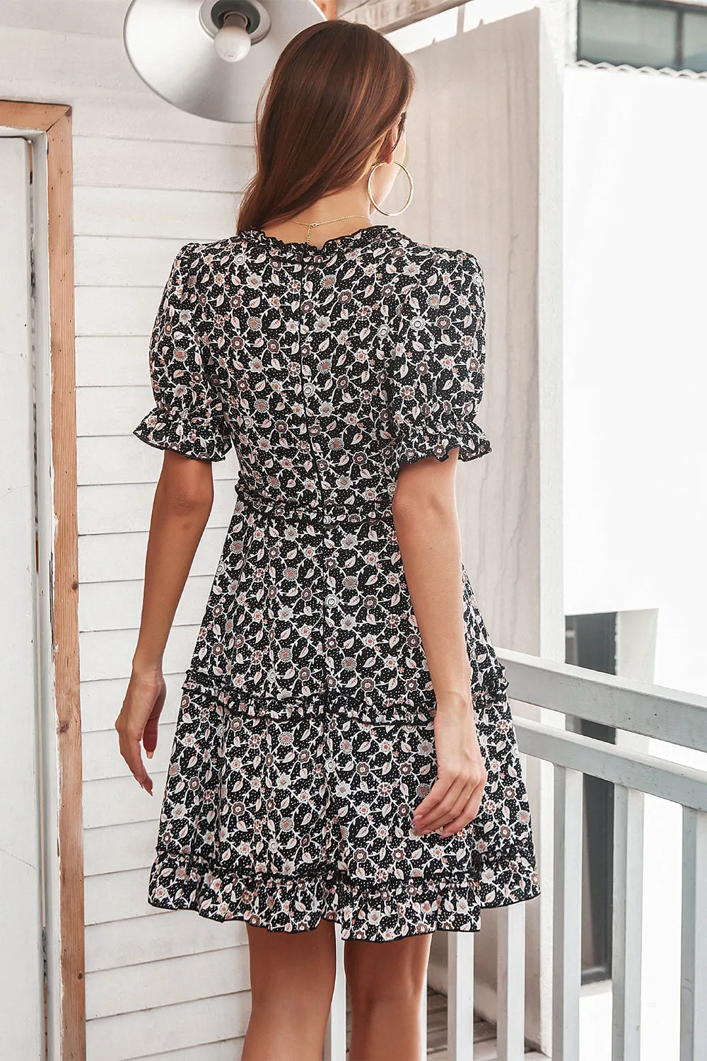 Black Floral Boho Summer Dress sold by Zapaka product image thumbnail 2