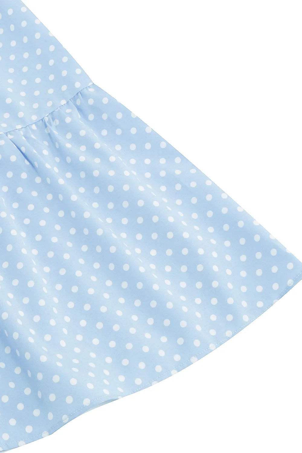 Light Blue Polka Dots Swing 1950s Dress sold by Zapaka product image thumbnail 4