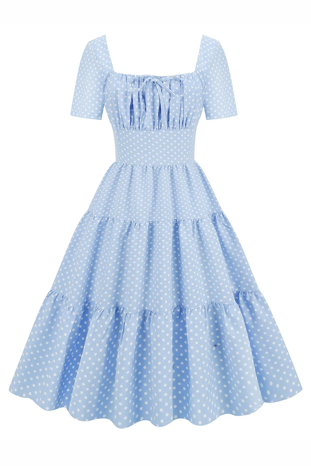 Light Blue Polka Dots Swing 1950s Dress sold by Zapaka