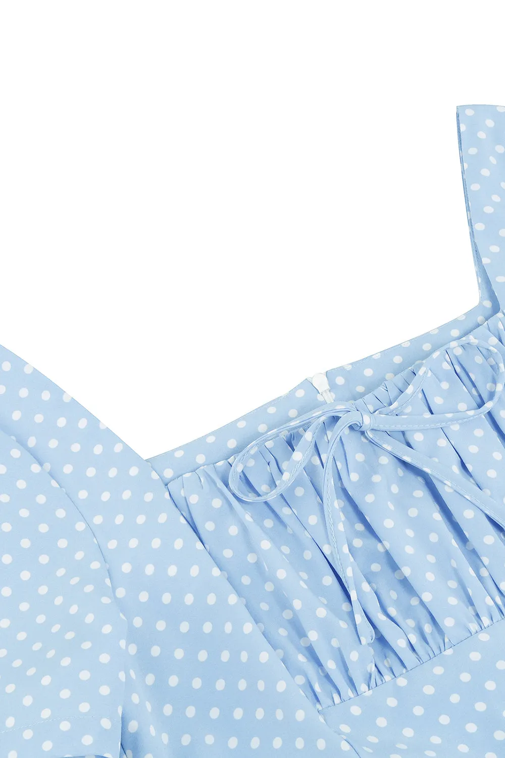 Light Blue Polka Dots Swing 1950s Dress sold by Zapaka product image thumbnail 5