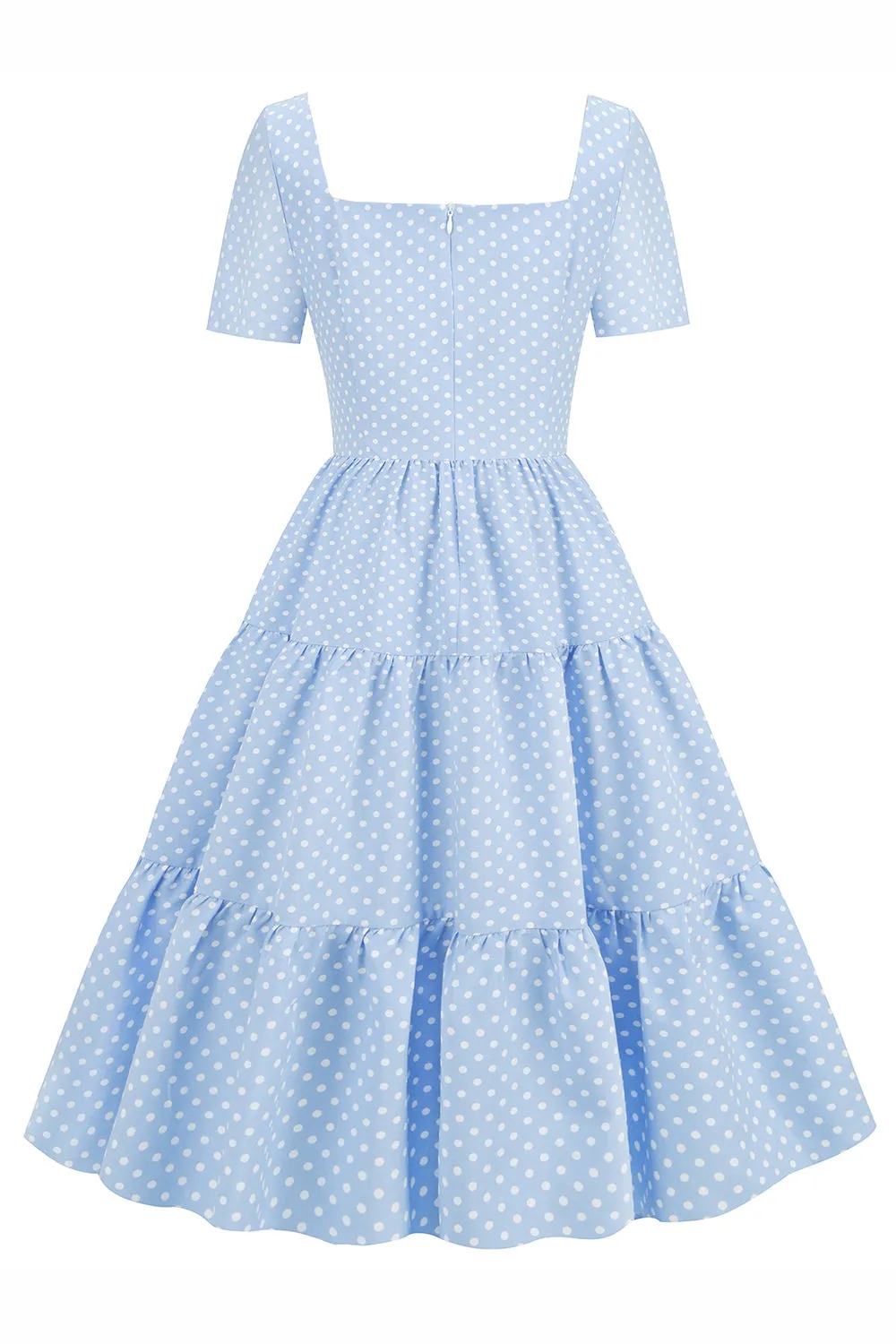Light Blue Polka Dots Swing 1950s Dress sold by Zapaka product image thumbnail 2