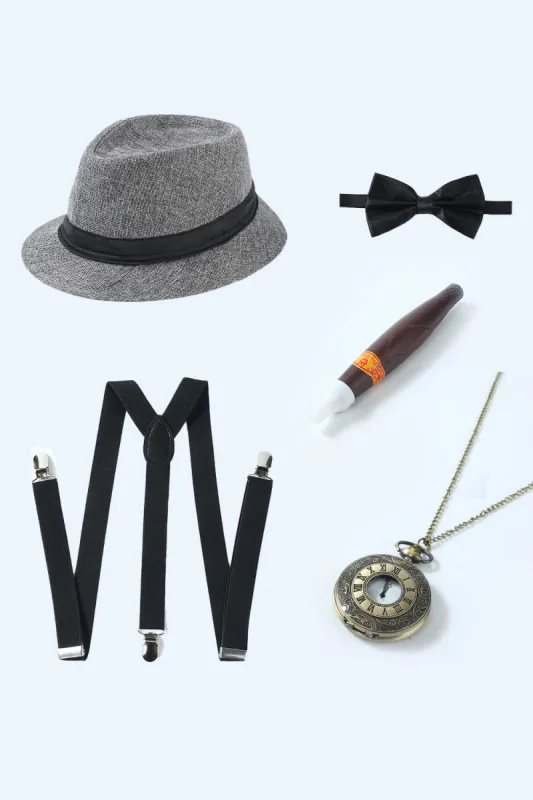 Grey 1920s Accessories Set for Men made by Zapaka