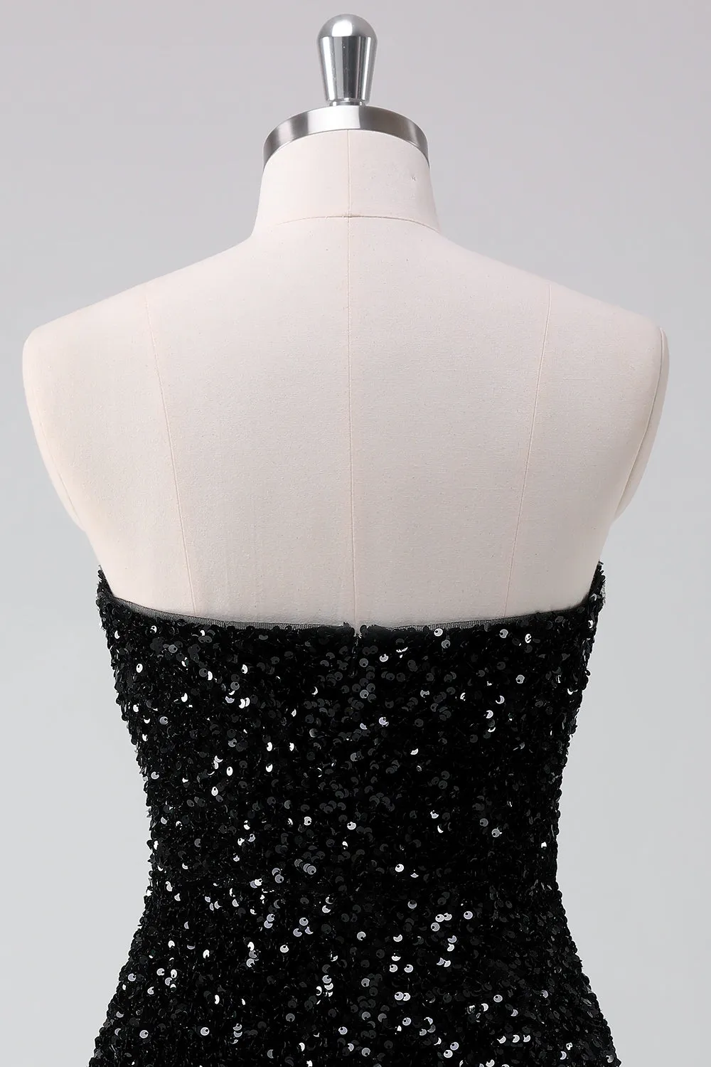 Sparkly Black A-Line Strapless Sequins Short Homecoming Dress sold by Zapaka product image thumbnail 5