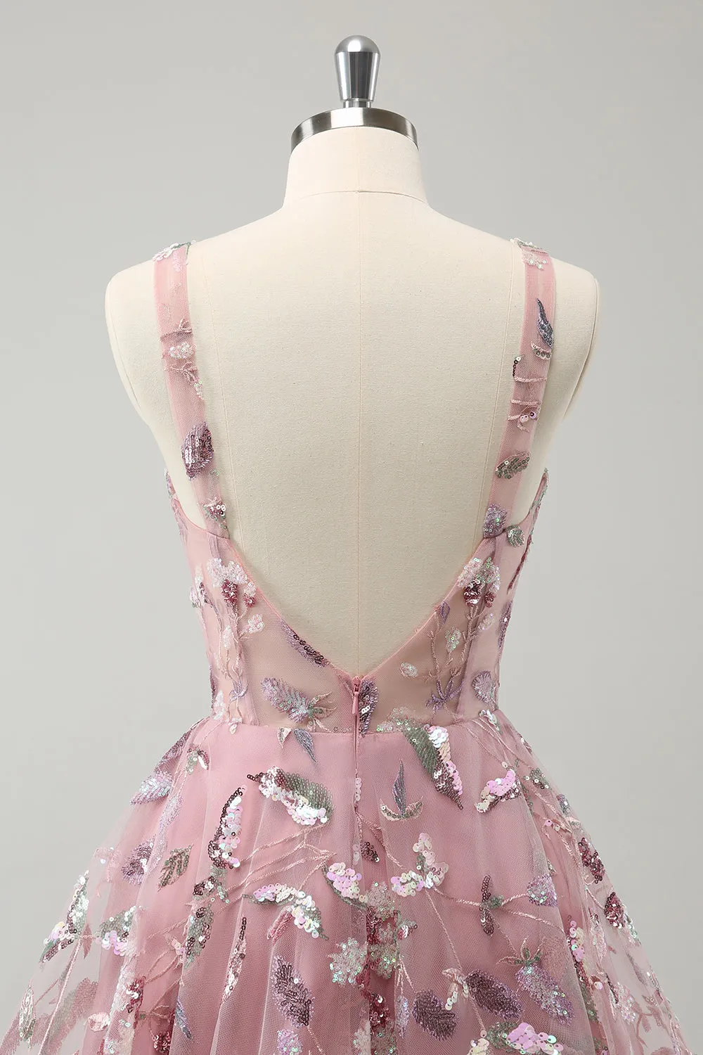 Blush A-Line Spaghetti Straps Short Corset Homecoming Dress with Beading sold by Zapaka product image thumbnail 5