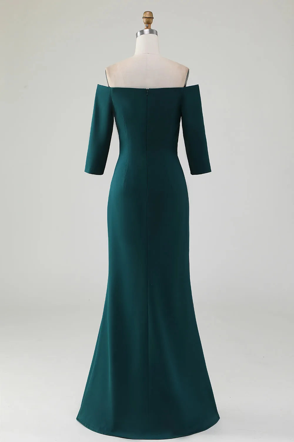 Dark Green Mermaid Off The Shoulder Cascading Ruffle Mother Of The Bride Dress sold by Zapaka product image thumbnail 2