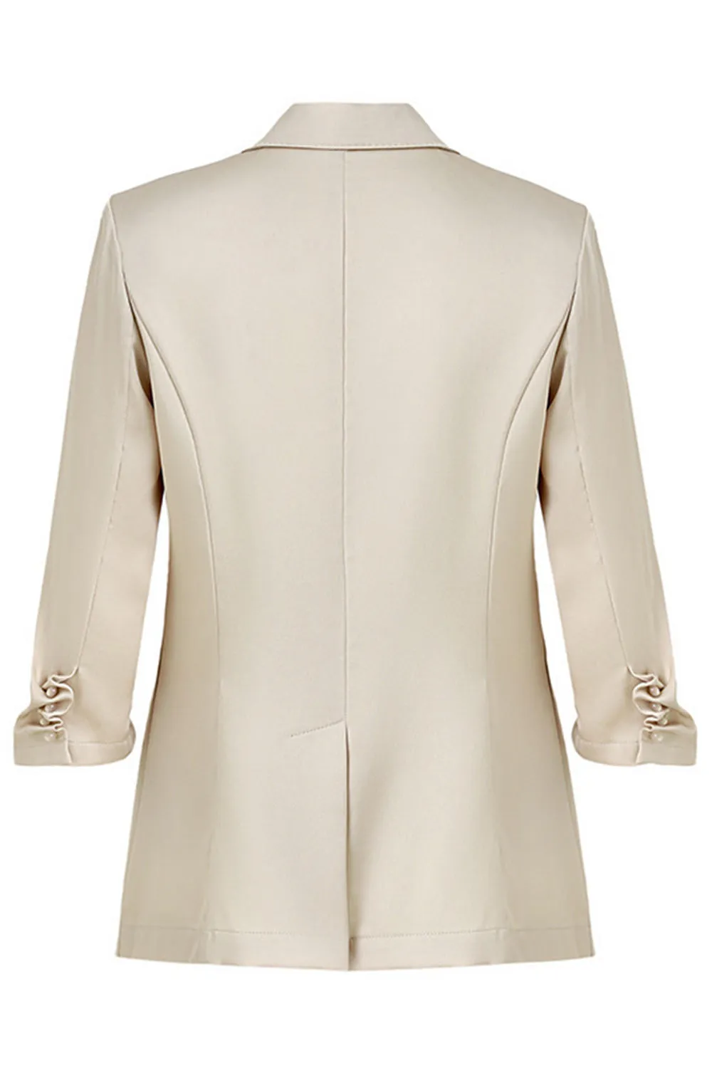 Champagne Notched Lapel Long Sleeves One Button Blazer sold by Zapaka product image thumbnail 2