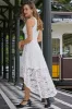 Asymmetric White Lace Dress sold by Zapaka
