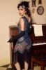 Royal Blue Glitter Fringe Gatsby 1920s Flapper Dress sold by Zapaka
