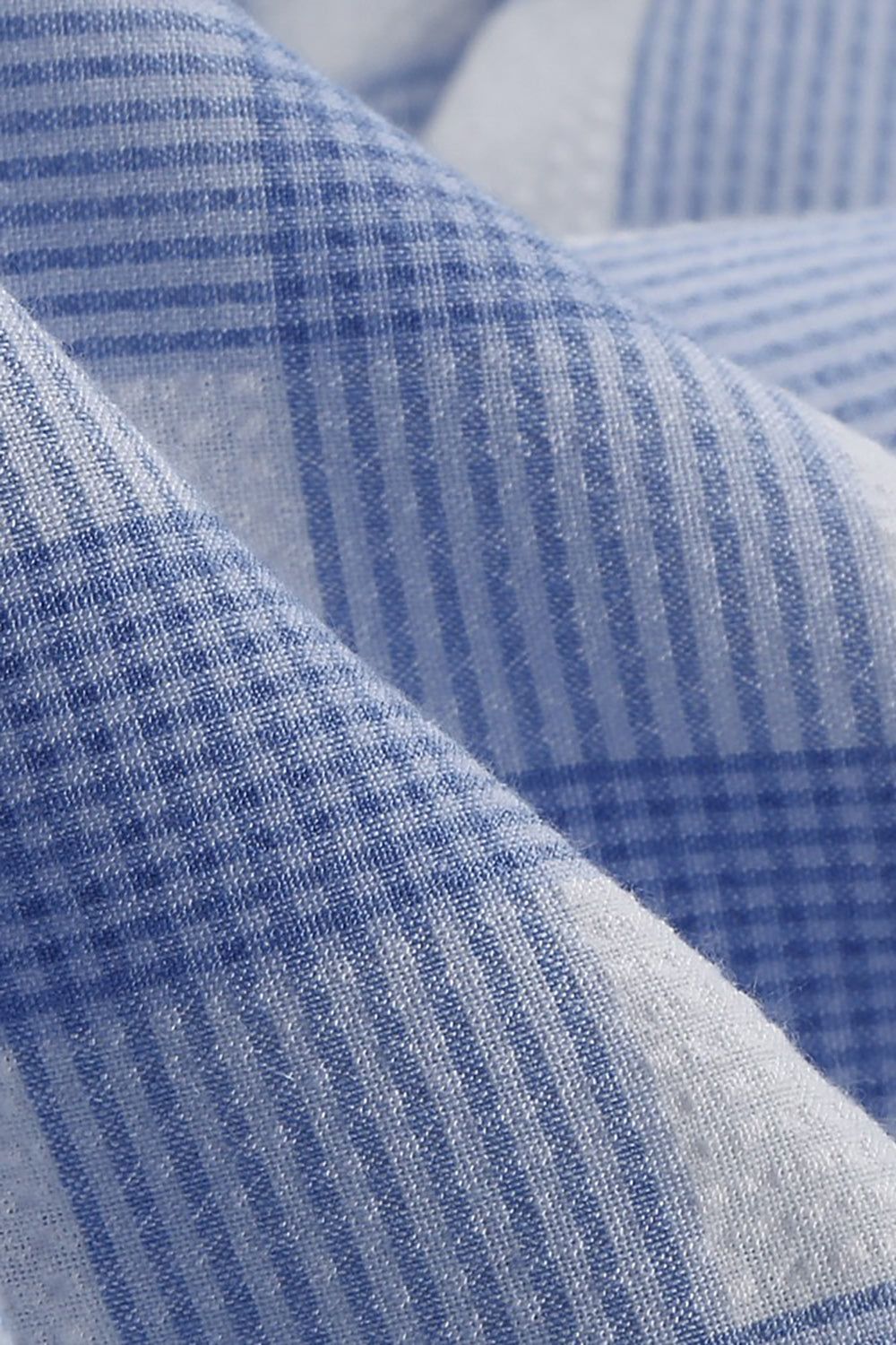 Blue Plaid Doll Collar Vintage Dress with Short Sleeves sold by Zapaka product image thumbnail 4