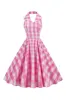Pink Pin Up Plaid 1950s Vintage Dress sold by Zapaka
