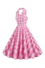 Pink Pin Up Plaid 1950s Vintage Dress sold by Zapaka