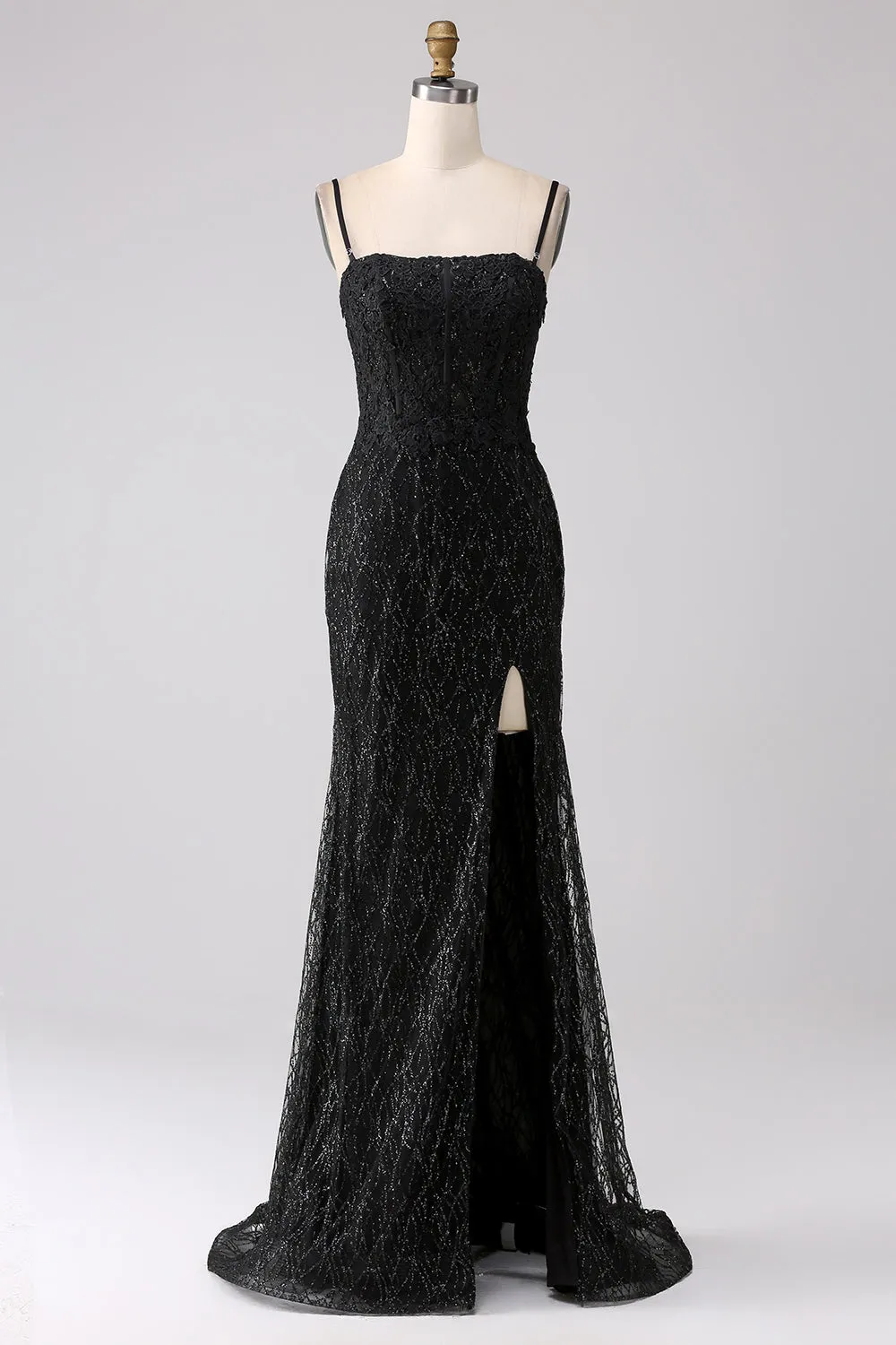 Black Mermaid Cold Shoulder Long Prom Dress with Slit sold by Zapaka product image thumbnail 3