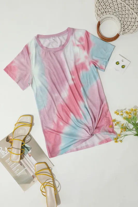 Loose Round Neck Printed Tie Dye T-Shirt sold by Zapaka