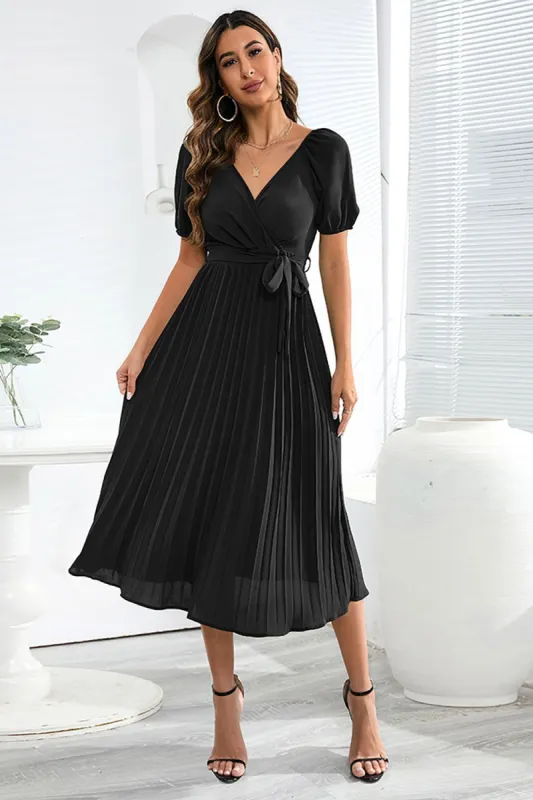 A-Line Short Sleeves Black Wedding Party Dress sold by Zapaka