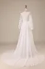 Ivory Chiffon Sweep Train Boho Wedding Dress with Lace sold by Zapaka
