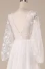 Ivory Chiffon Sweep Train Boho Wedding Dress with Lace sold by Zapaka