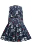 V Neck Skull Printed Navy Halloween Dress sold by Zapaka