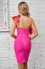 Hot Pink One Shoulder Cocktail Dress with Ruffles sold by Zapaka