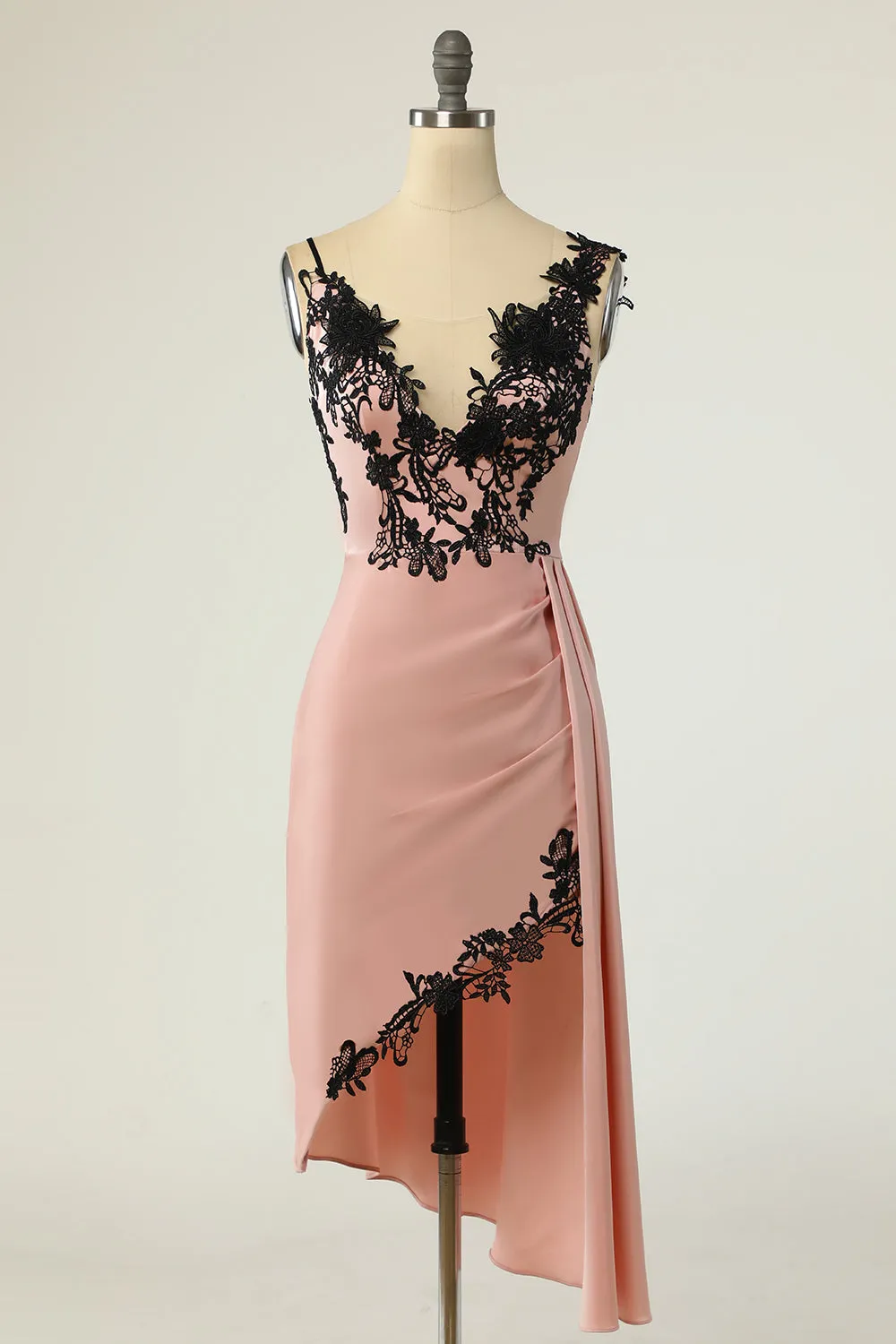 Sheath V Neck Black Nud Knee Length Party Dress sold by Zapaka