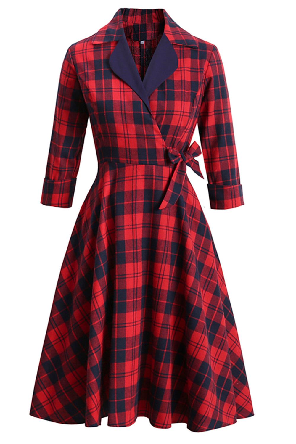 Red Plaid Vintage 1950s Dress sold by Zapaka