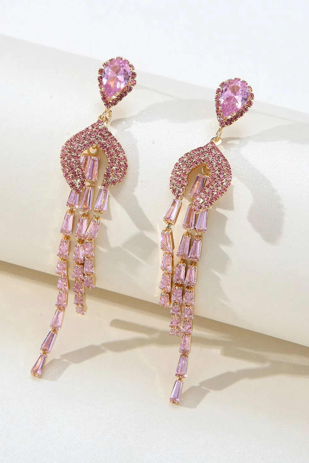 Rhinestones Geometric Zirconia Earrings sold by Zapaka