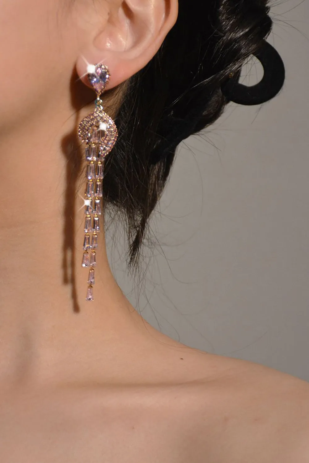 Rhinestones Geometric Zirconia Earrings sold by Zapaka product image thumbnail 2