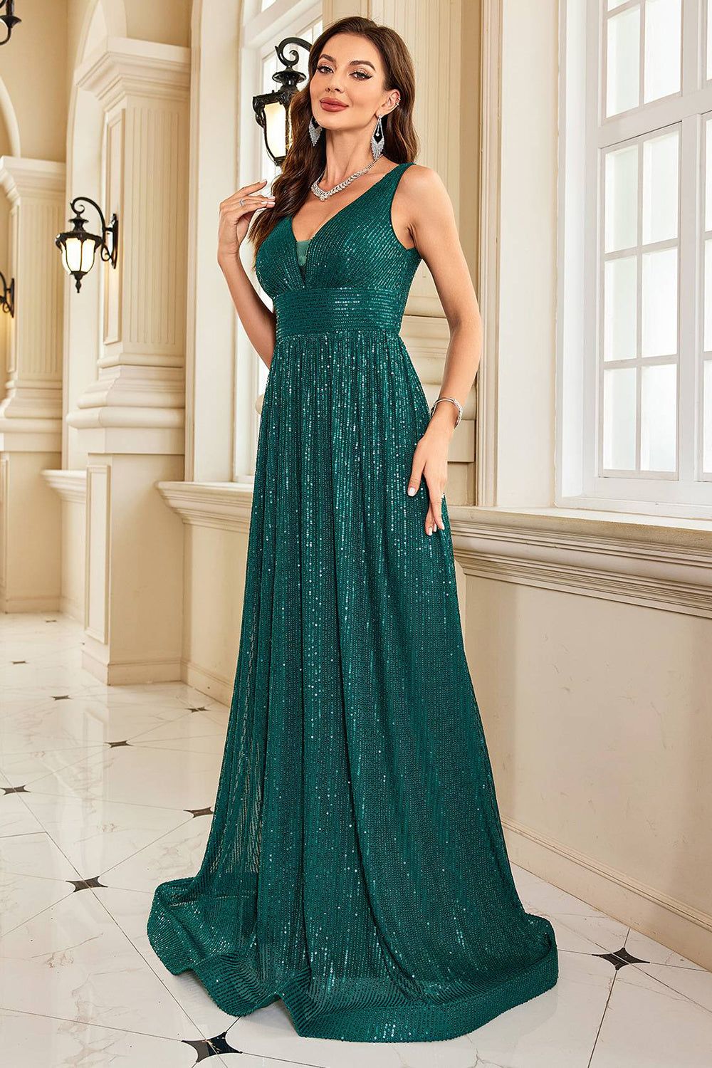 salsation サルセーション　V-Neck  Dark  Green S salsation サルセーション V-Neck Dark Green S
