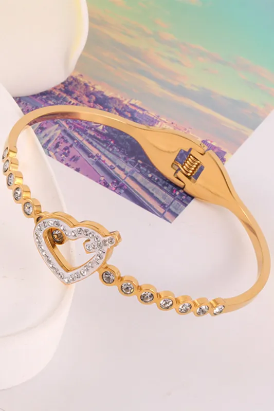 Titanium Steel Heart Brick Bracelet sold by Zapaka