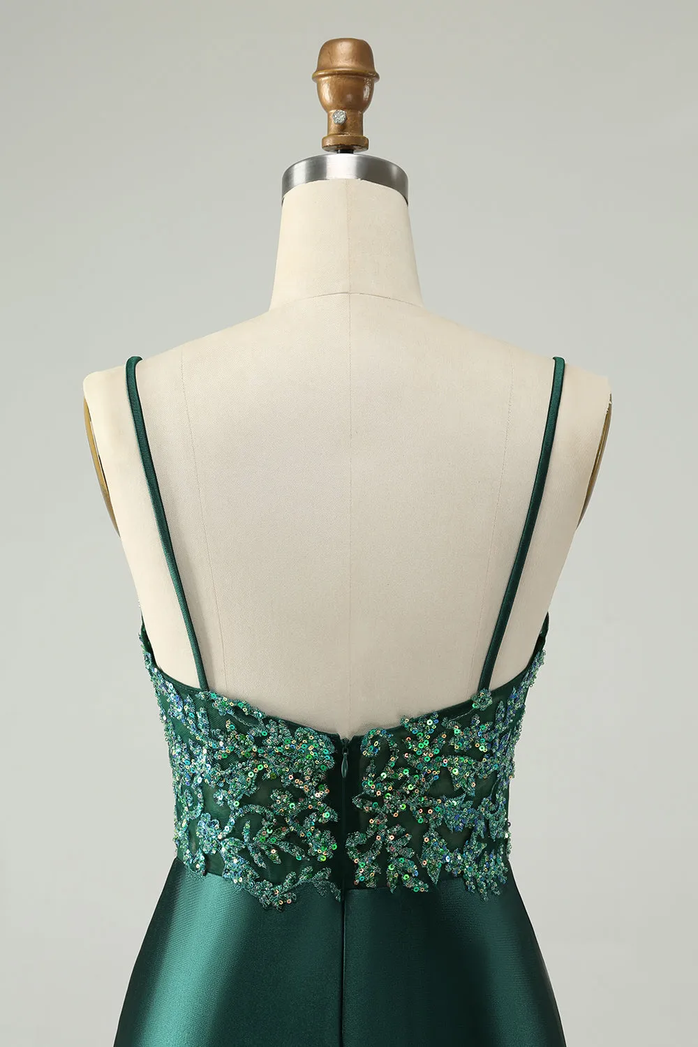 Glitter Dark Green Tight V Neck Short Homecoming Dress with Sequins sold by Zapaka product image thumbnail 5