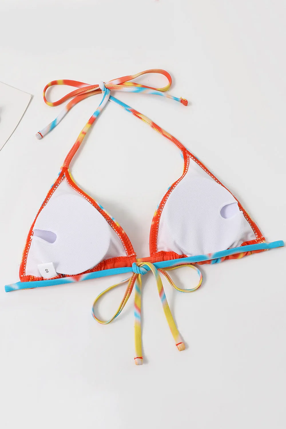 Halter Neck Orange Printed Bikini sold by Zapaka product image thumbnail 4