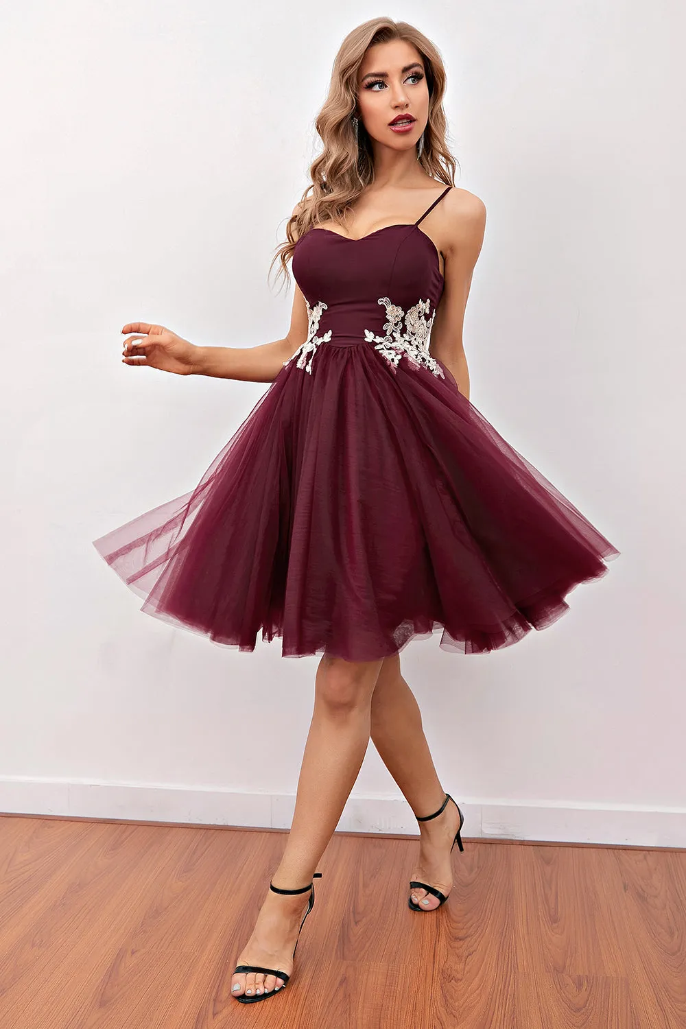 Burgundy Short Prom Homecoming Dress sold by Zapaka product image thumbnail 4