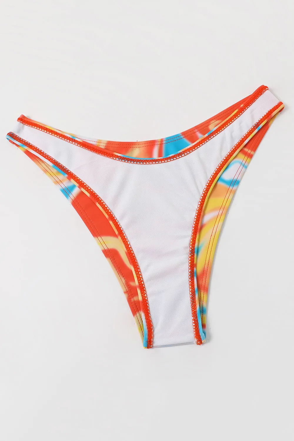 Halter Neck Orange Printed Bikini sold by Zapaka product image thumbnail 5