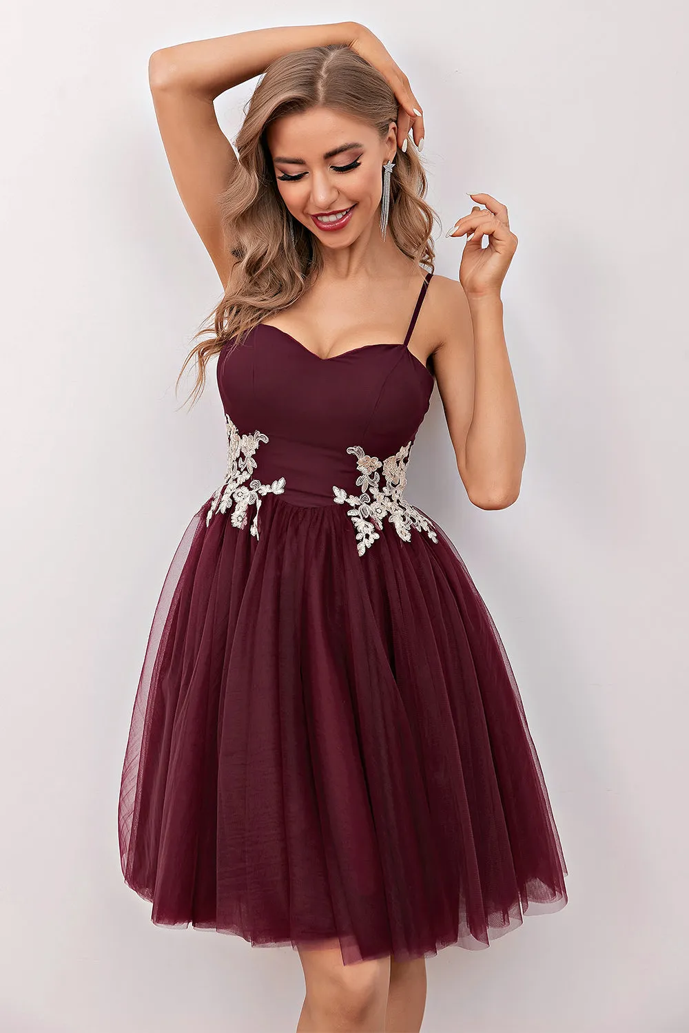 Burgundy Short Prom Homecoming Dress sold by Zapaka product image thumbnail 5