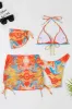 Halter Neck Orange Printed Bikini sold by Zapaka