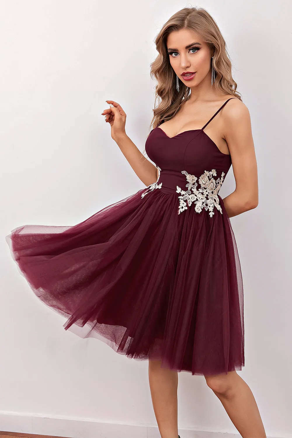 Burgundy Short Prom Homecoming Dress sold by Zapaka product image thumbnail 3