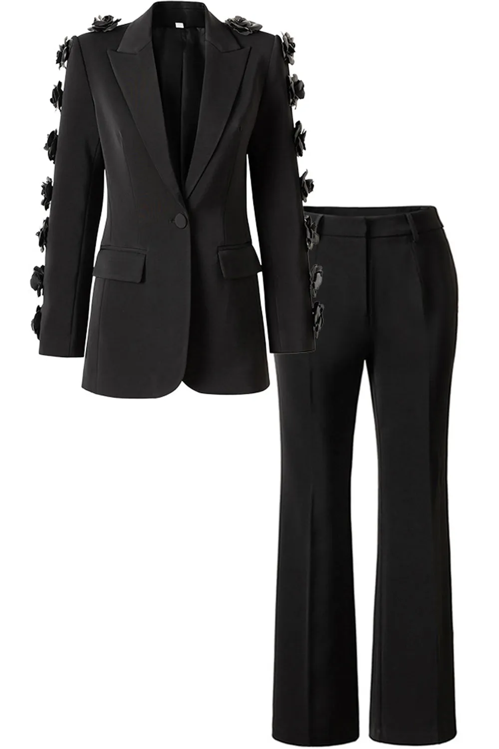Black 2 Piece Peak Lapel Women Formal Suits sold by Zapaka
