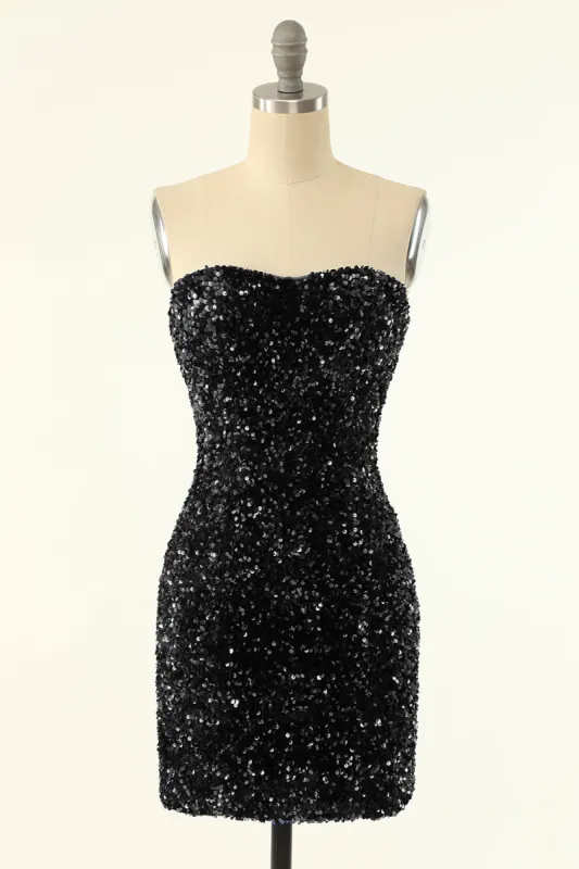 Black Sequins Bodycon Cocktail Dress sold by Zapaka