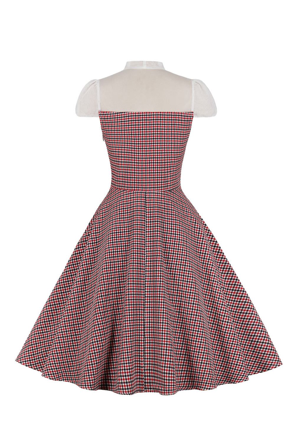 Plaid Swing Vintage Dress with Bow sold by Zapaka product image thumbnail 2