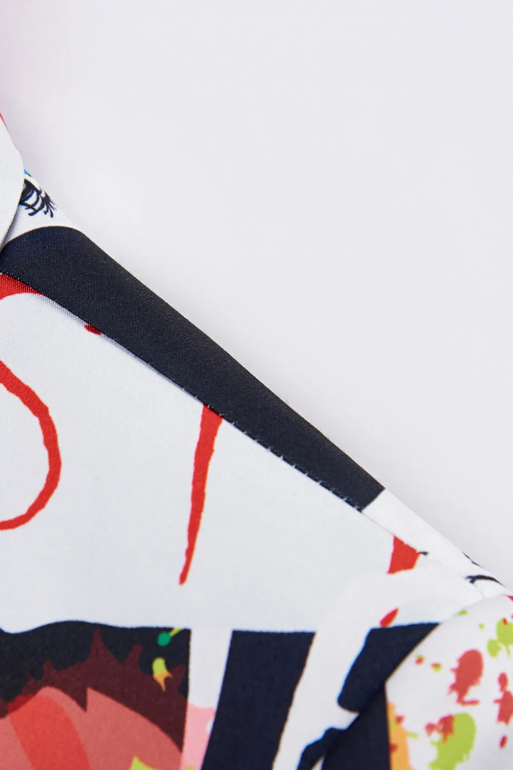 White Notched Lapel Special Graffiti 2 Piece Men's Suit sold by Zapaka product image thumbnail 5