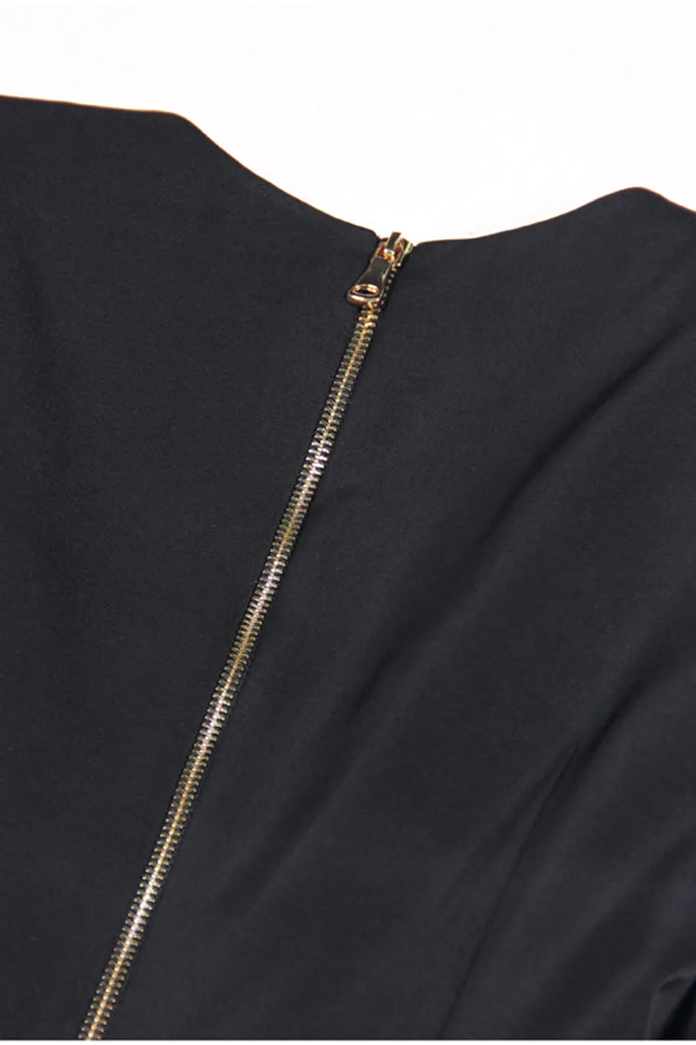 Black V-neck Slim Fit Long Women Blazer sold by Zapaka product image thumbnail 4