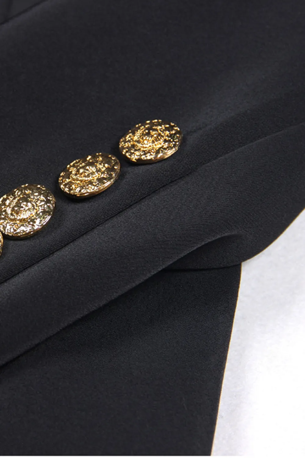 Black V-neck Slim Fit Long Women Blazer sold by Zapaka product image thumbnail 5