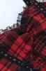 Spaghetti Straps Plaid Red Vintage Dress with Lace sold by Zapaka