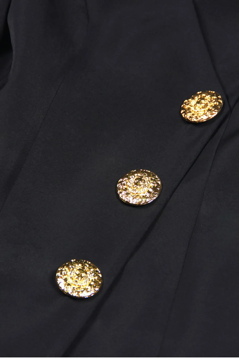 Black V-neck Slim Fit Long Women Blazer sold by Zapaka product image thumbnail 3