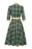 Green Plaid Vintage 1950s Dress with Bowknot sold by Zapaka